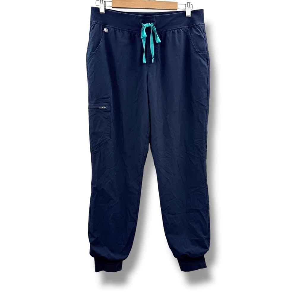 Figs Zamora Freex‎ Lined Jogger Scrub Pants in Navy Blue Sz M Nurse Doctor Vet